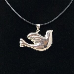 VTG Sterling Silver Peace Love Dove Pendant ONLY 925 Bird Collectible 2"x1.5" 7g